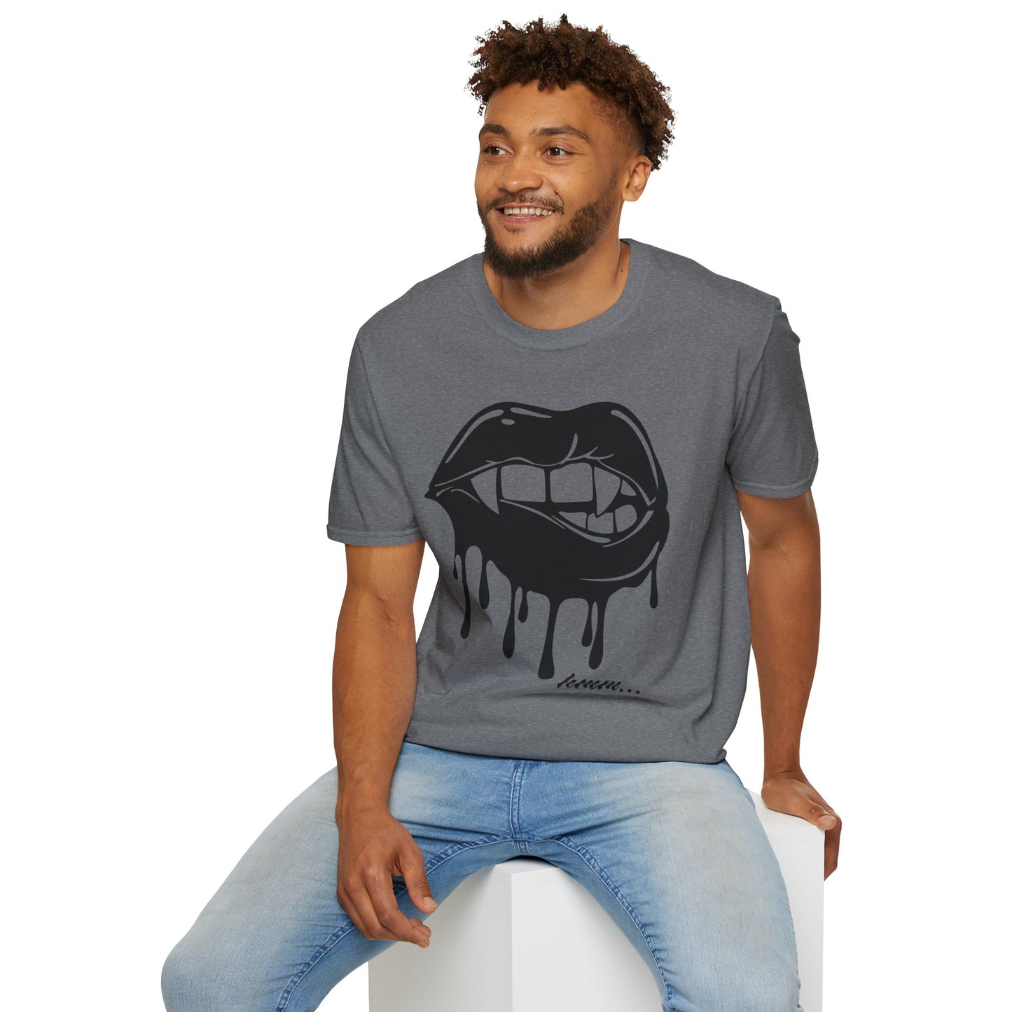Edgy Graphic Unisex T-Shirt - Dripping Mouth Design, Cool Tee, Trendy Shirt, Hipster Top, Streetwear, Alternative Fashion, Holiday Gift