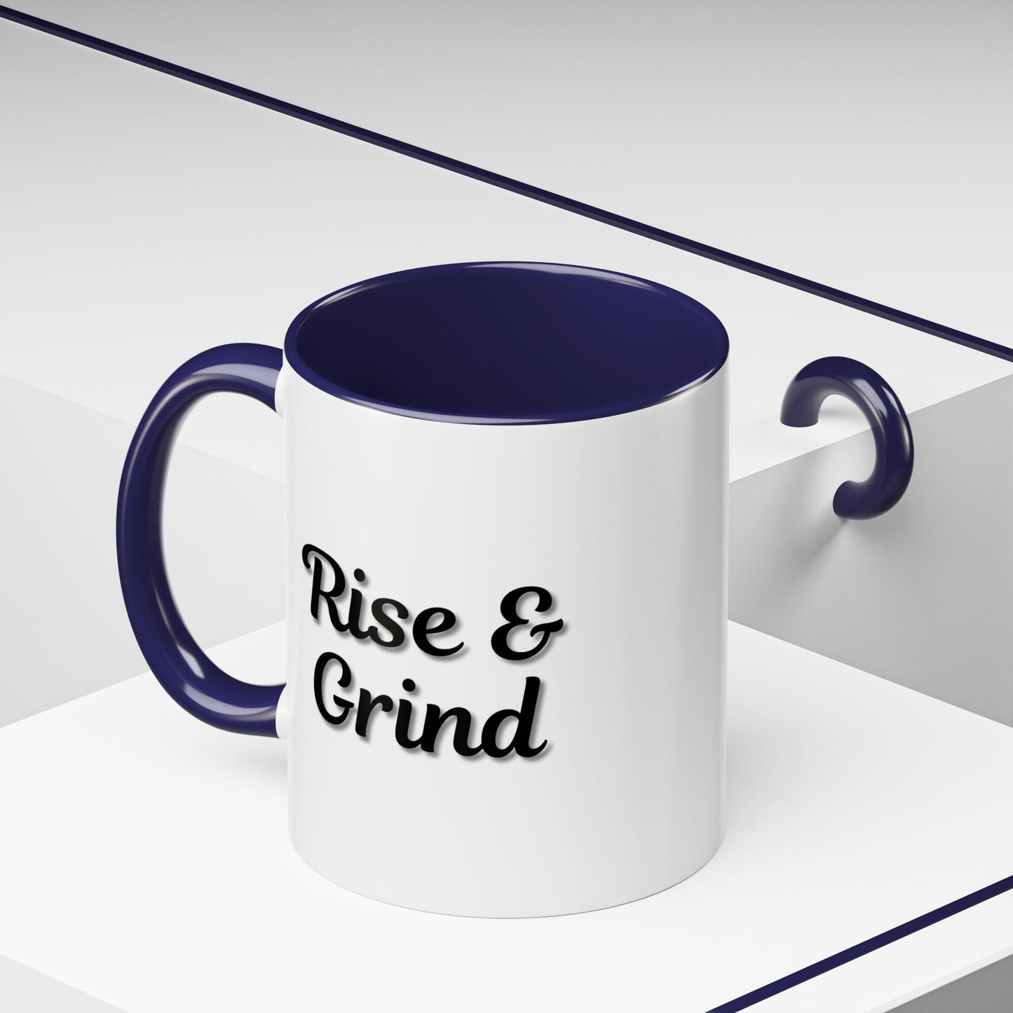 Rise & Grind Coffee Mug – Motivational Black Accent Mug for Daily Inspiration - TRV