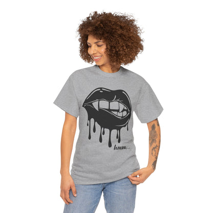 Edgy Graphic Tee - Dripping Lips Design - Unisex Heavy Cotton Tee
