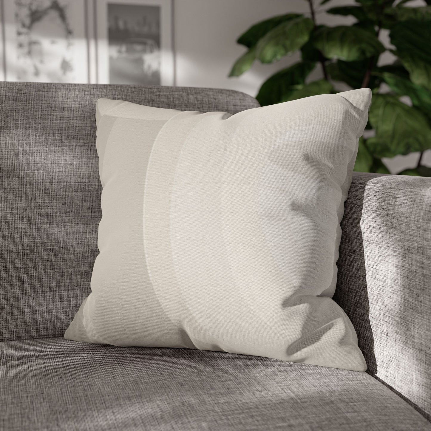 Neutral Abstract Swirl Pillowcase | Square Pillowcase, Spun Polyester