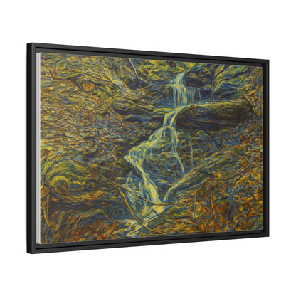 Van Gogh Style Framed Matte Canvas Art Print - Nature-Inspired Wall Decor, Abstract Waterfall Artwork, Home Office Decoration - TRV