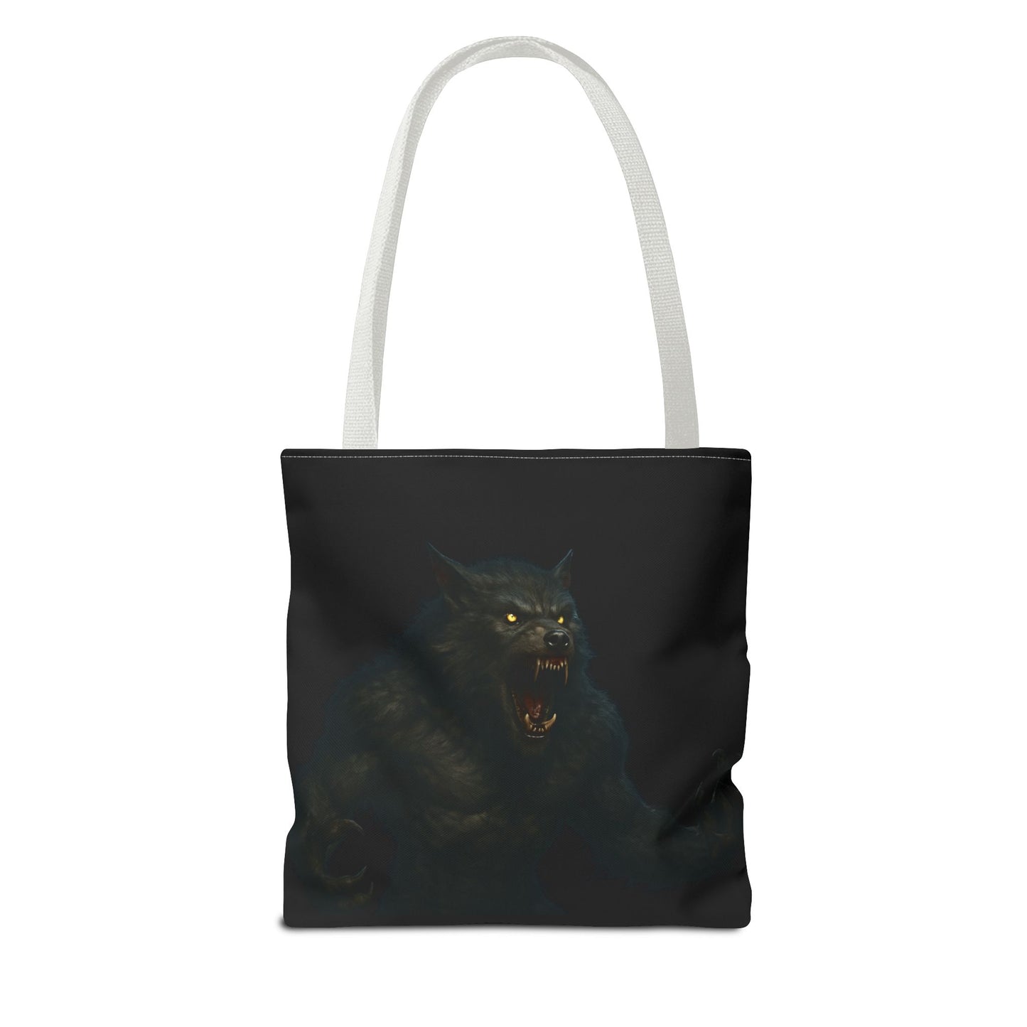 Fierce Werewolf Tote Bag, Halloween Accessories, Dark Art Tote, Animal Lover Gift, Geeky Shopping Bag - TRV