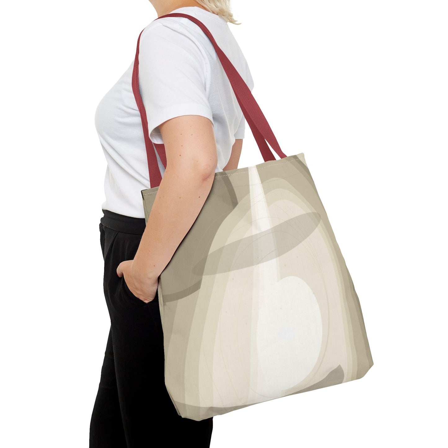 Neutral Abstract Light Beam Tote Bag | Minimalist Geometric Pattern
