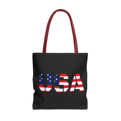 Patriotic USA Print Tote Bag, Reusable Shopping Bag, 4th of July Gift, Summer Carryall, American Flag Style - TRV