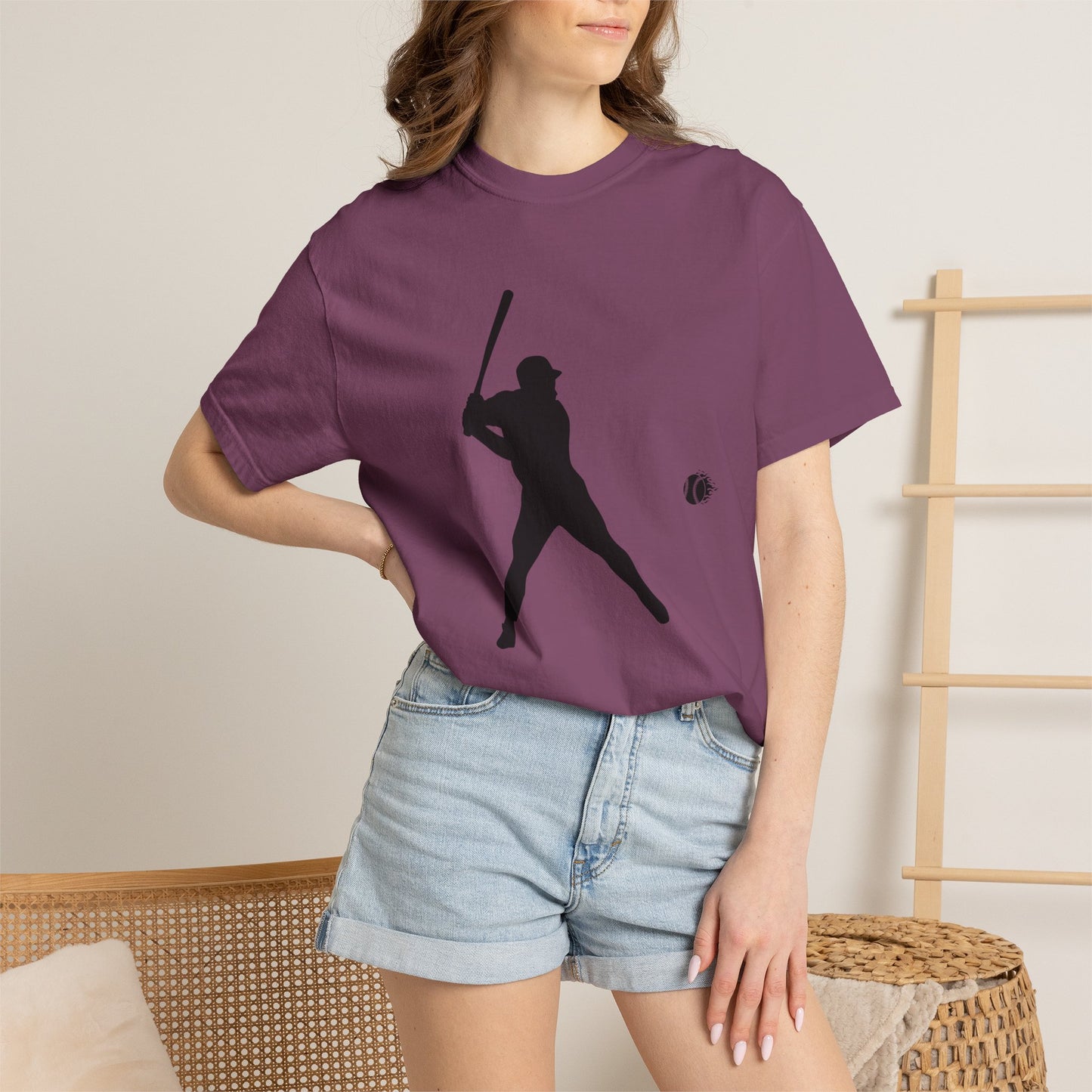 Unisex Baseball Silhouette Tee, Casual Wear, Sports Fan Apparel, Gift for Athletes, Summer Outing Outfit, Soft Cotton Shirt