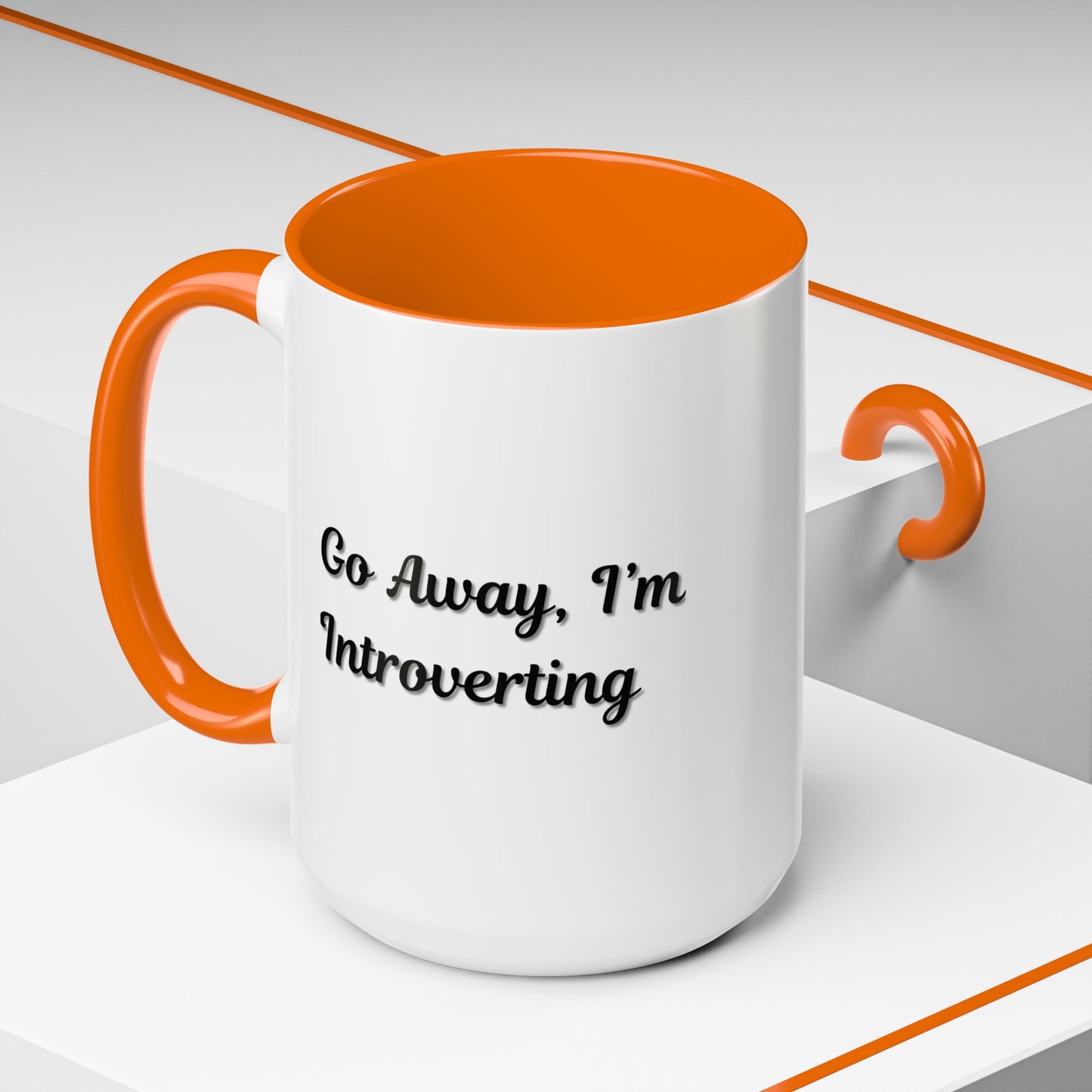 Go Away, I'm Introverting Accent Coffee Mug — Funny Introvert Ceramic Mug (11/15oz)