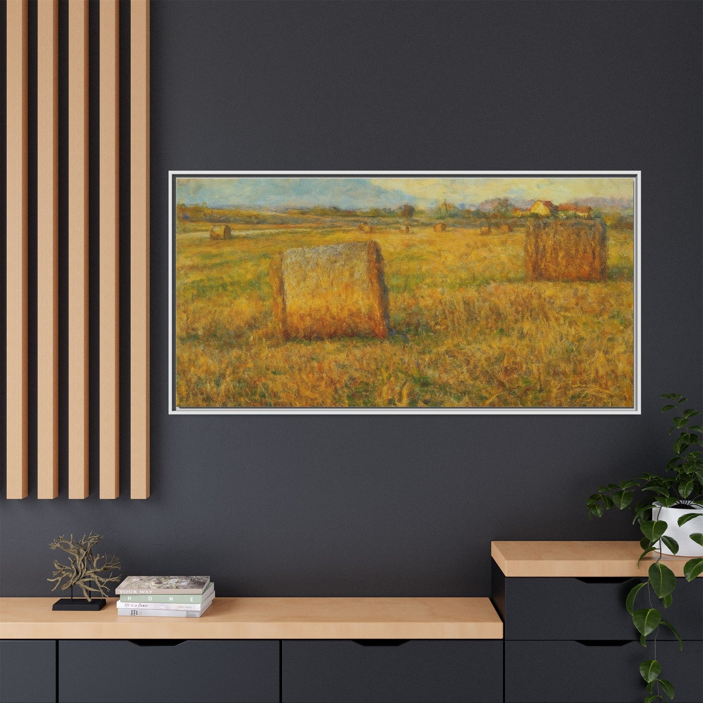 Framed Matte Canvas Wall Art - Rustic Farm Landscape, Country Decor, Home Gallery, Gift for Nature Lovers, Housewarming Decor - TRV