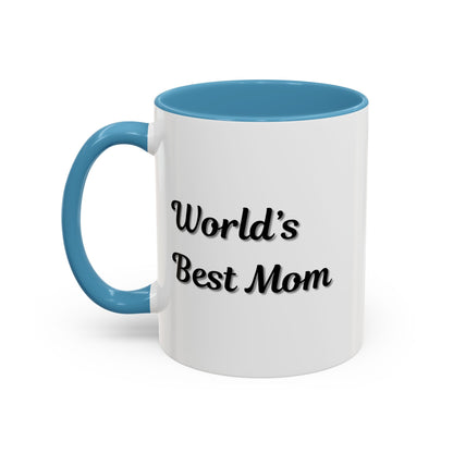 World's Best Mom Accent Coffee Mug - 11oz & 15oz - Perfect Gift for Mother's Day