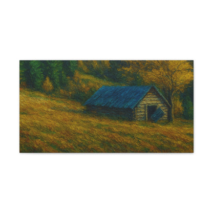 Rustic Canvas Wall Art, Nature Landscape Painting, Autumn Decor, Farmhouse Wall Art, Cozy Home Decoration - TRV