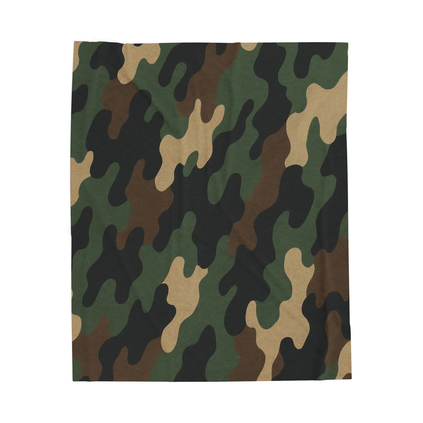 Cozy Camouflage Velveteen Plush Blanket | Ideal for Campouts, Living Room Decor, Gift for Him, Outdoor Adventures, Soft Throw - TRV