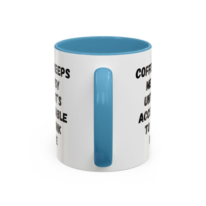 Funny Coffee Mug - "Coffee Keeps Me Busy Until It's Acceptable to Drink Wine" - Great for Mornings, Gifts, Office, Relaxation, Home
