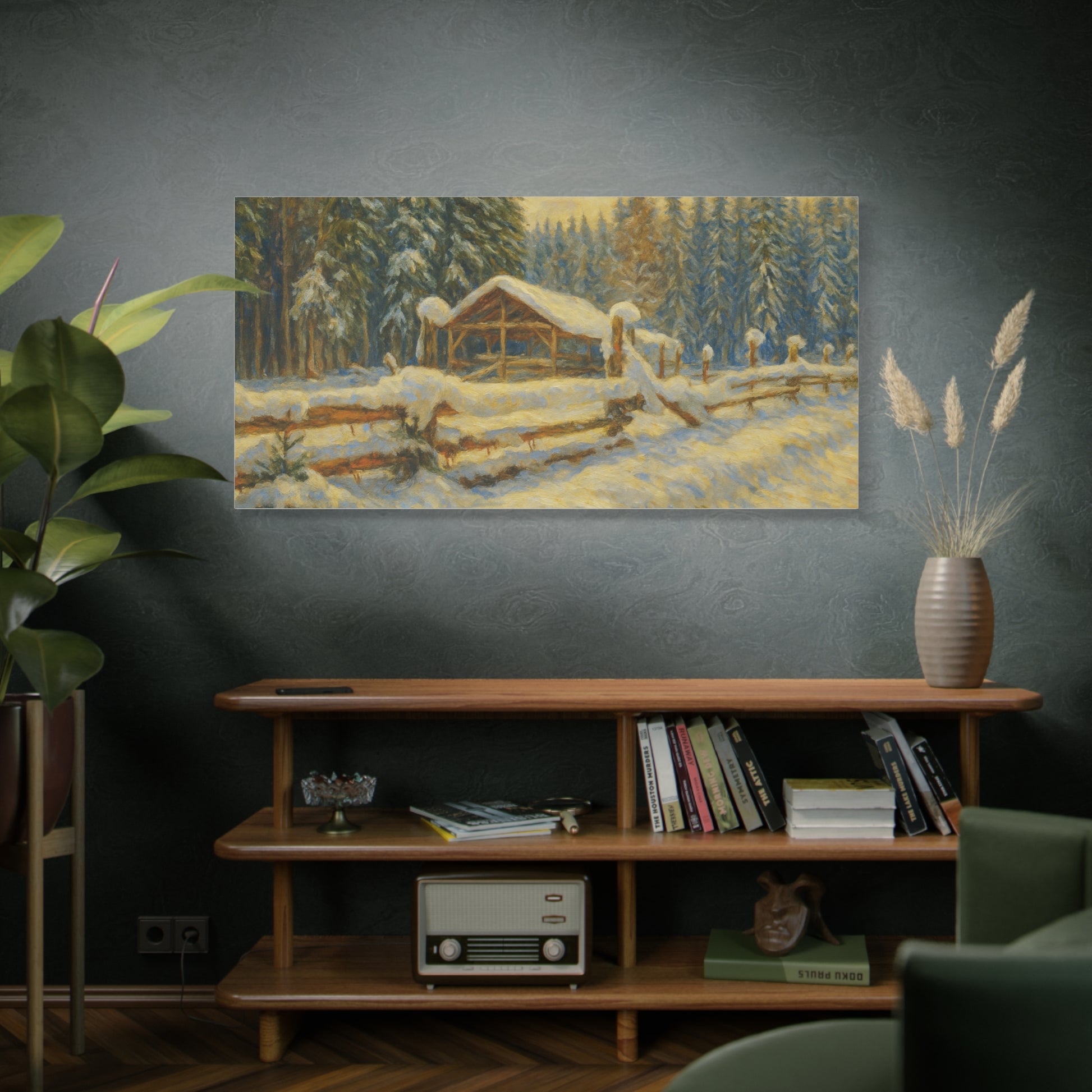 Canvas Wall Art, Winter Landscape Print, Home Decor, Rustic Art, Gift for Nature Lovers, Holiday Decoration - TRV
