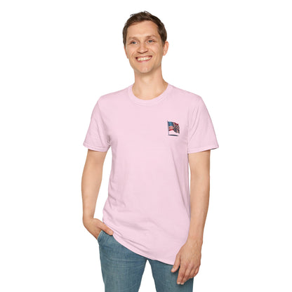 Patriotic Unisex Softstyle T-Shirt, American Flag Tee, USA Pride Shirt, Perfect for Independence Day, Casual Wear - TRV