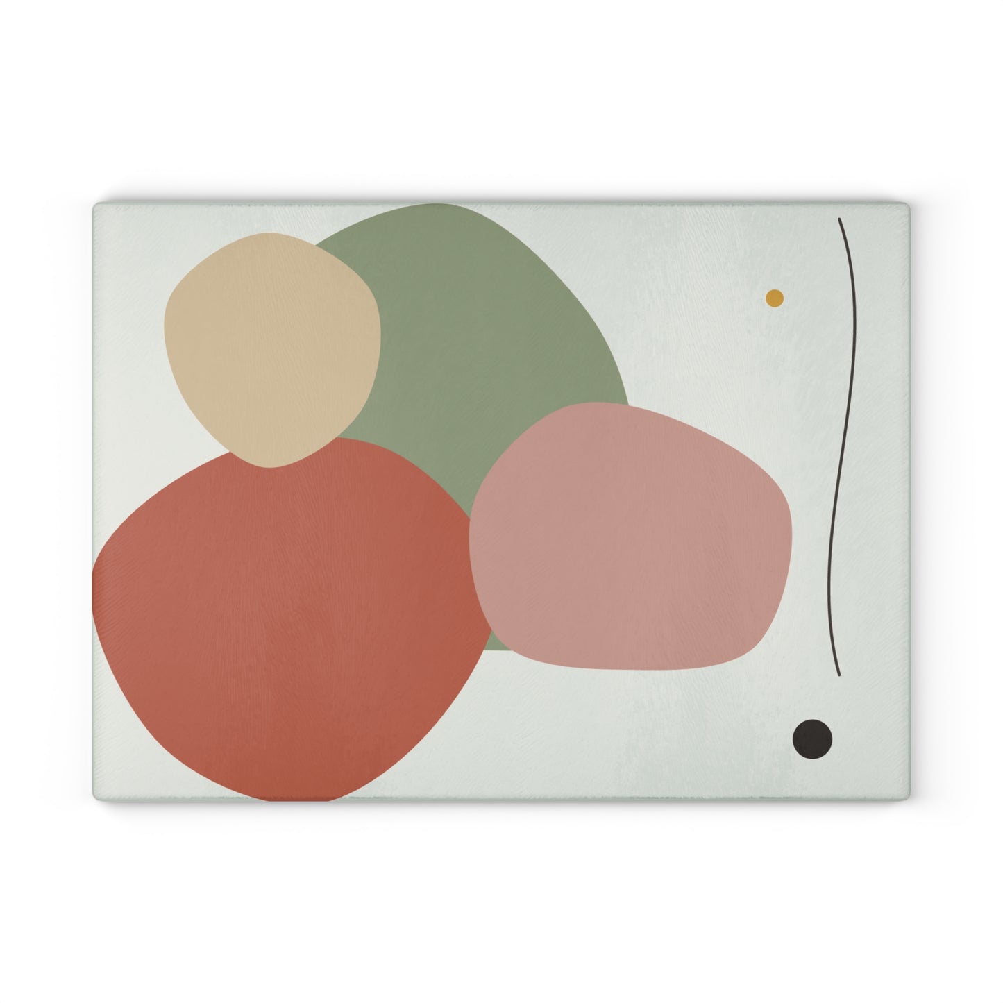 Abstract Organic Shapes Glass Cutting Board | Modern Minimal Kitchen Décor