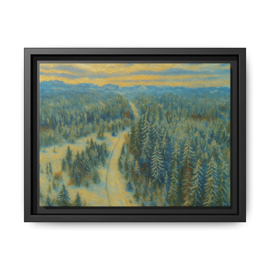 Framed Matte Canvas Art Print, Tranquil Forest Landscape, Home Decor for Nature Lovers, Wall Art for Living Room, Gift for Art Enthusiasts - TRV