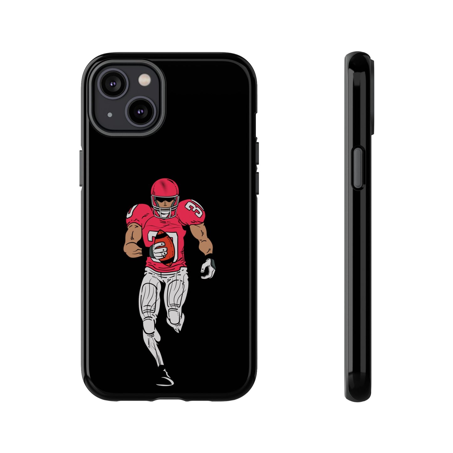 Football Player Tough Phone Case – Protective Black Sports iPhone Case