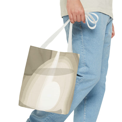 Neutral Abstract Light Beam Tote Bag | Minimalist Geometric Pattern