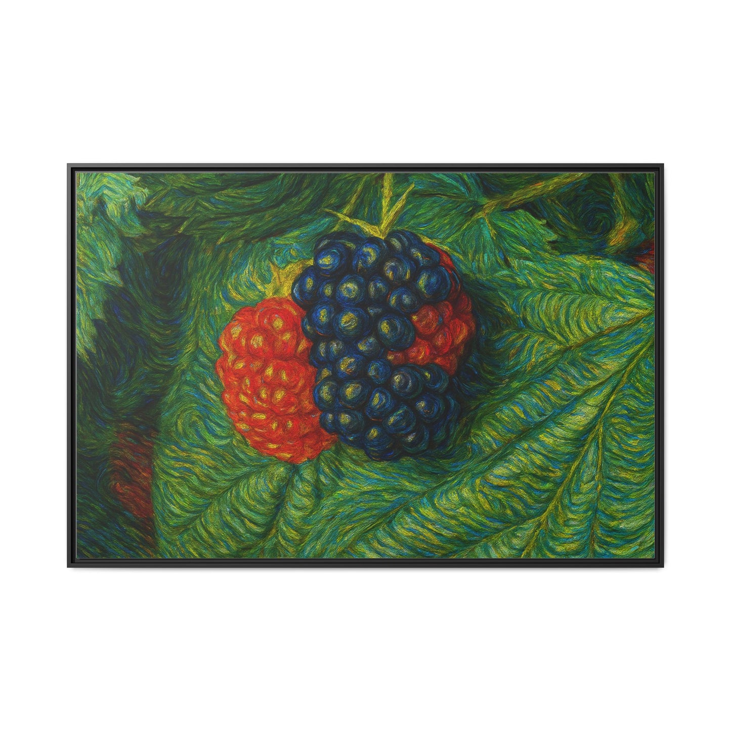 Van Gogh Style Blackberry Canvas Art, Framed Wall Decor, Botanical Print, Summer Home Decor, Gift for Garden Lovers - TRV