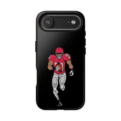Football Player Tough Phone Case – Protective Black Sports iPhone Case