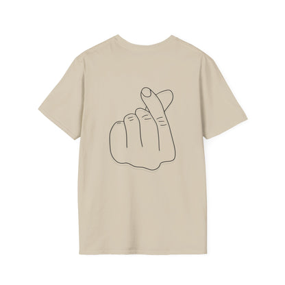 Trendy Unisex Softstyle T-Shirt with Love Hand Gesture Design