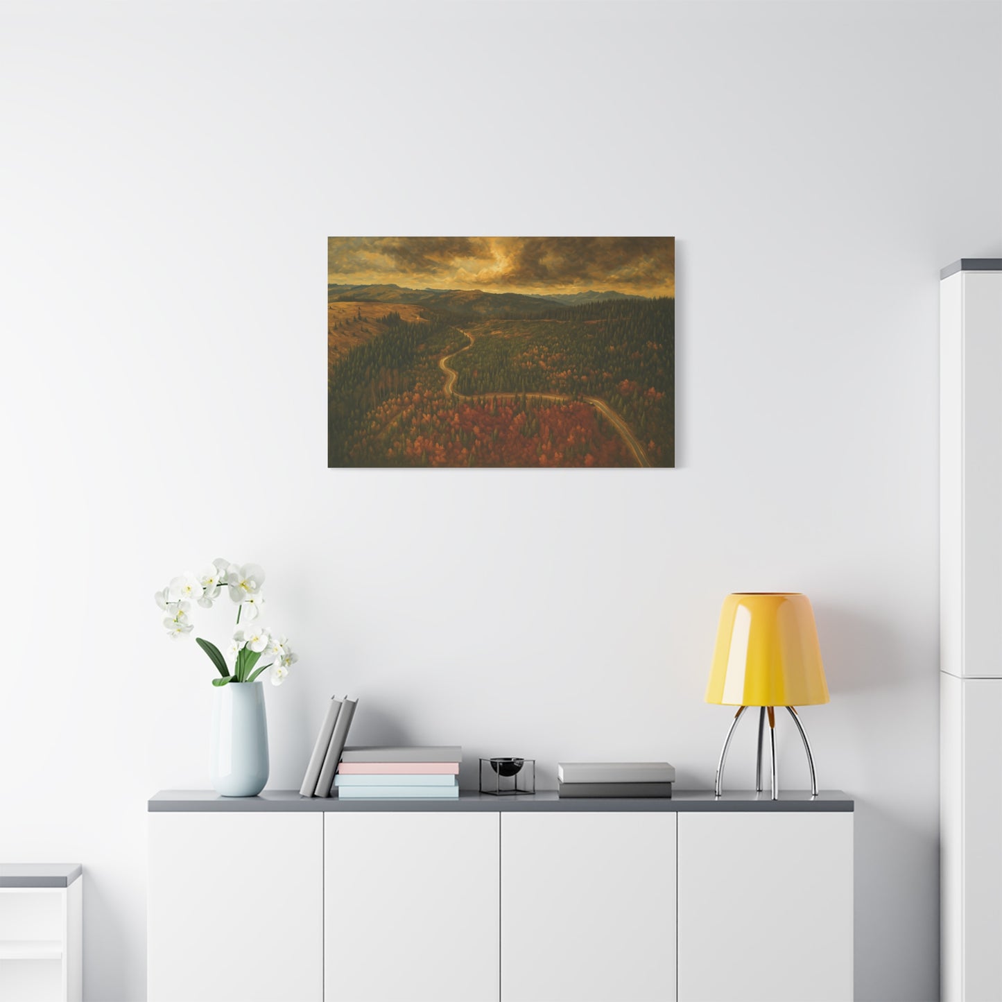 Stretched Canvas Art, Scenic Landscape Wall Decor, Nature Painting for Home, Rustic Room Accent, Gift for Nature Lovers - TRV