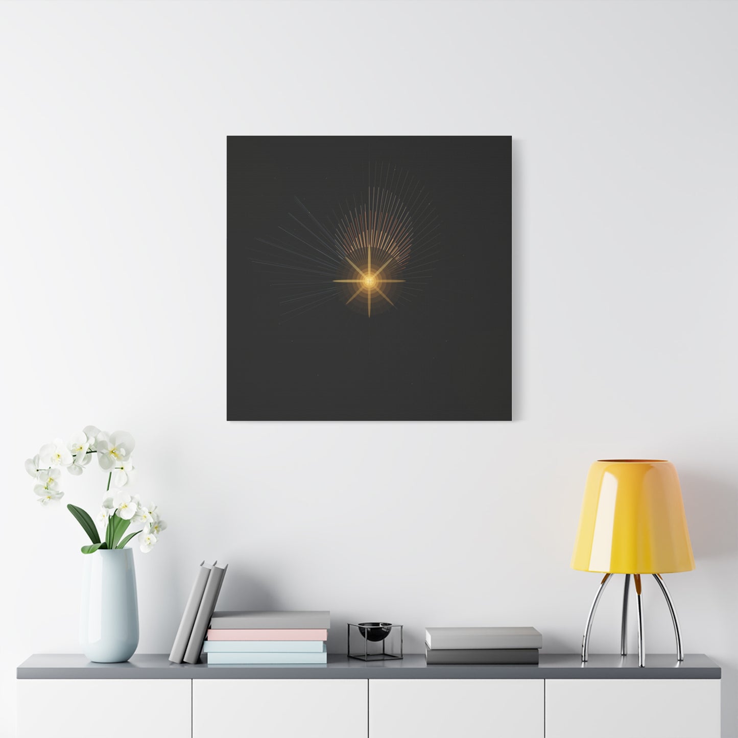 Abstract Golden Starburst Canvas