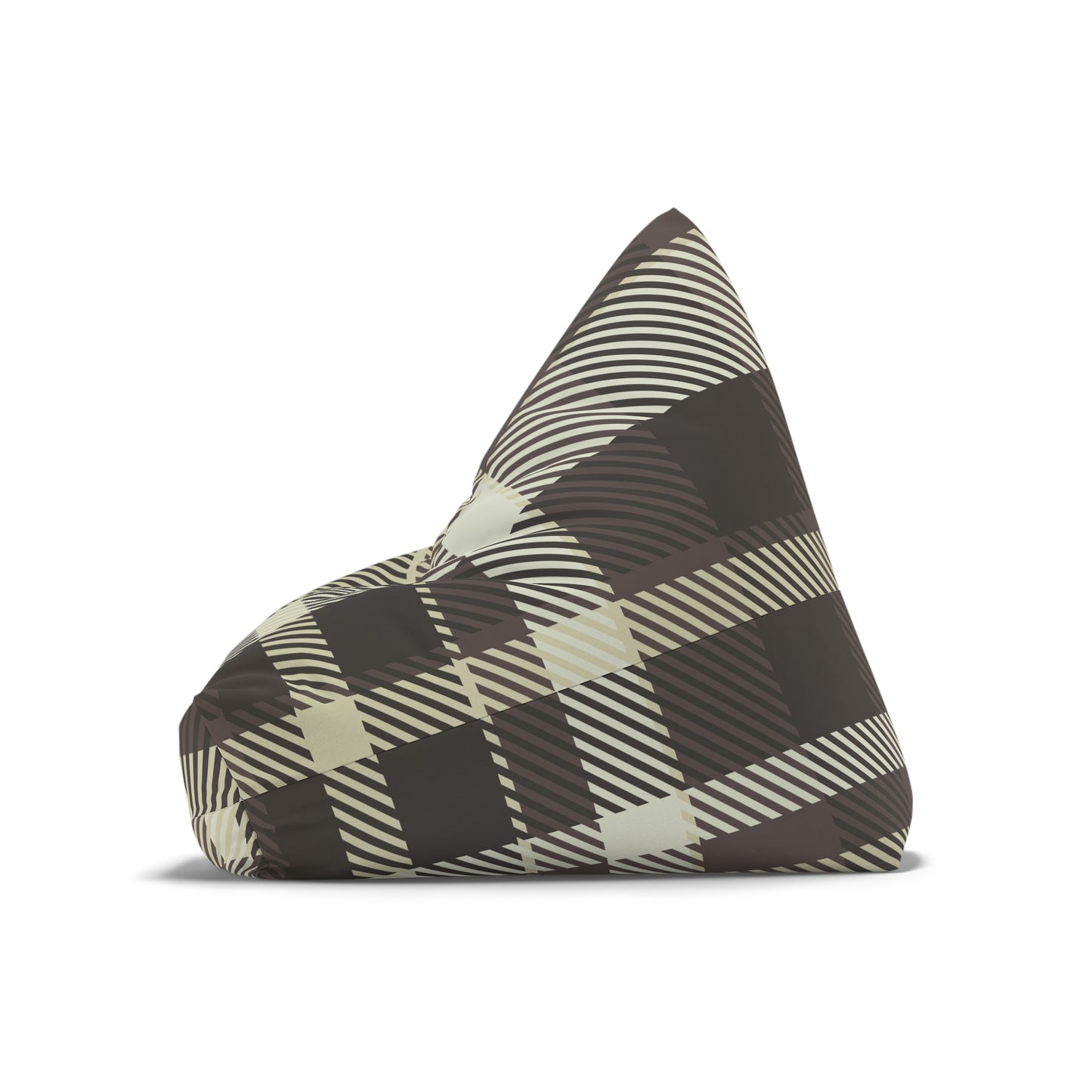 Brown Plaid Pattern Bean Bag Chair Cover | Rustic Buffalo Check