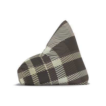 Brown Plaid Pattern Bean Bag Chair Cover | Rustic Buffalo Check