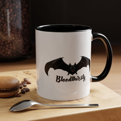 Bloodthirsty Bat Coffee Mug - Unique Halloween and Gothic Accents