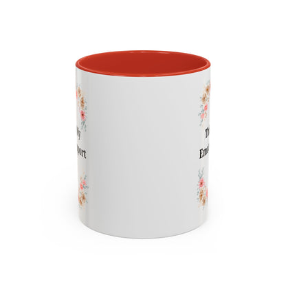 Floral Emotional Support Coffee Mug, Coffee Lover Gift, Funny Mug, Self-Care Necessity, Floral Design Mug, Unique Gift for Friends