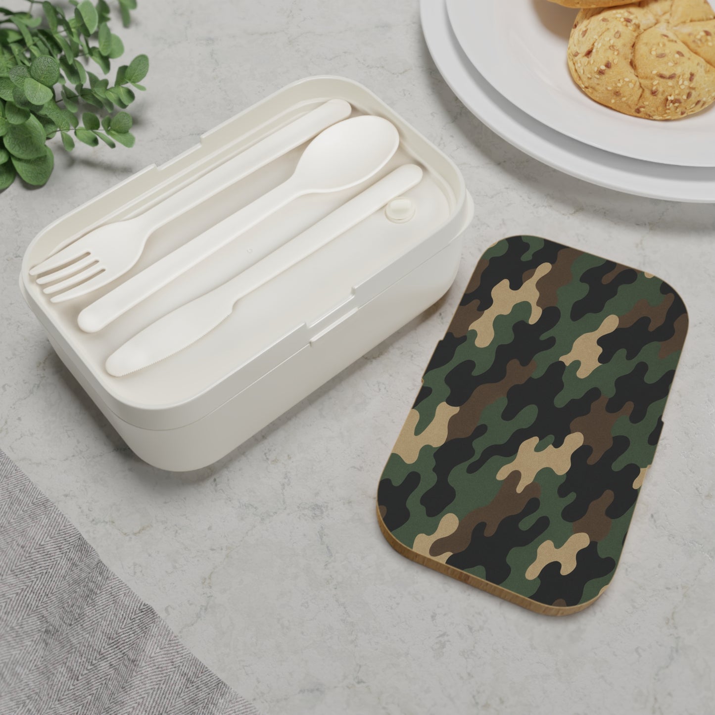 Camouflage Bento Lunch Box - Stylish Meal Prep Container, Eco-Friendly Food Storage, Perfect for School, Work, and Outdoor Adventures - TRV