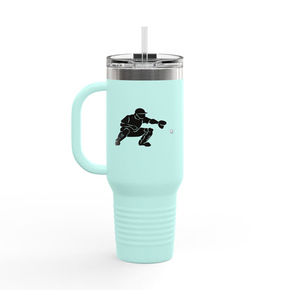Insulated Travel Mug | Baseball Catcher Themed Travel Tumbler for Active Lifestyles, Coffee Mug, Road Trip Cup, Gym Hydration, Gift for Athletes - TRV