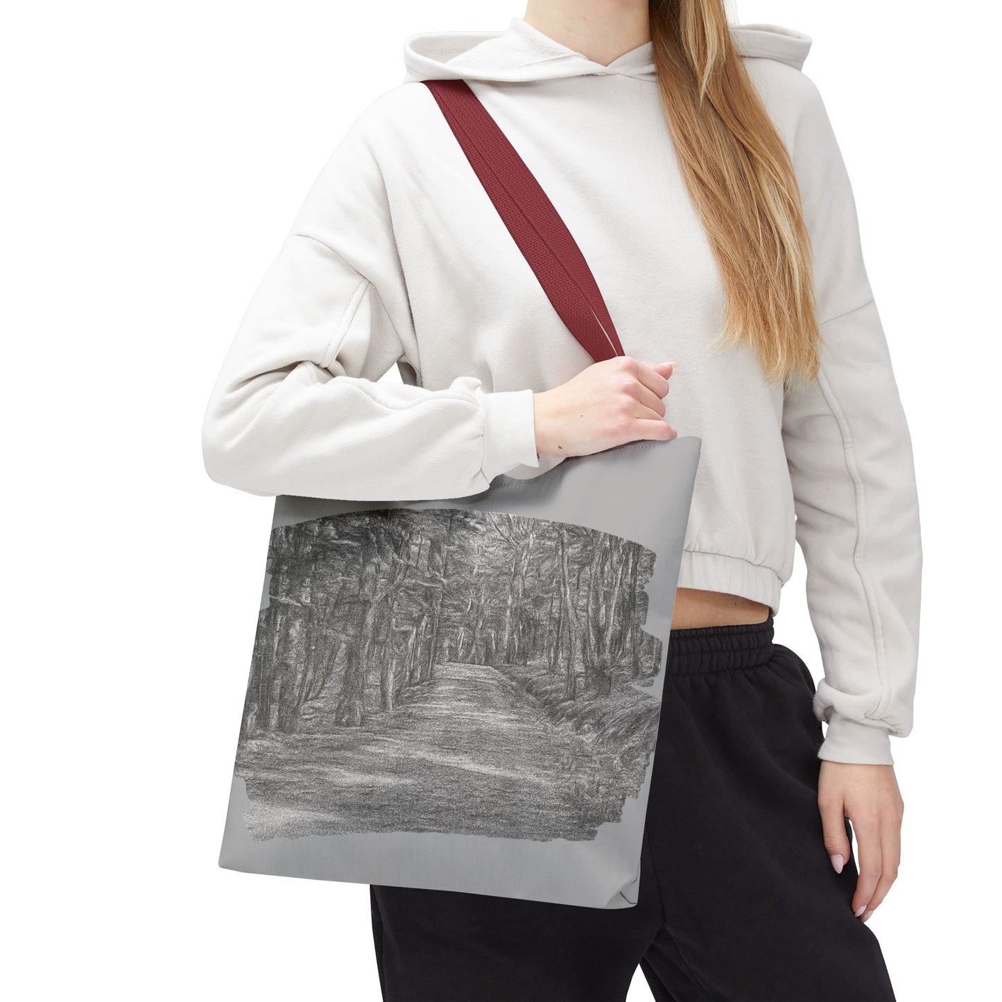 Scenic Path Tote Bag, Reversible Tote, Eco-Friendly Shopper, Outdoor Adventure Bag, Gift for Nature Lovers, Stylish Carryall - TRV