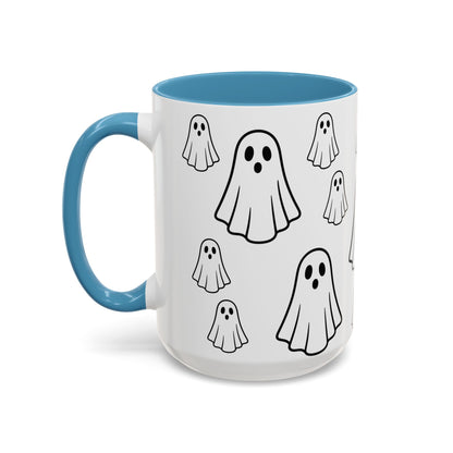 Cute Ghost Accent Coffee Mug, Halloween Mug, Spooky Drinkware, Gift for Ghost Lovers, Seasonal Decor, Unique Coffee Cup - TRV