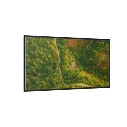Framed Nature Canvas Art Print, Vibrant Forest Wall Decor, Abstract Landscape Artwork, Home Decoration, Gift for Nature Lovers - TRV