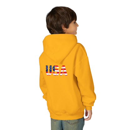 USA Flag Youth Hoodie, Youth Sweatshirt, Cool Hoodie for Kids, American Pride Apparel, Comfortable Boys and Girls Sweatshirt