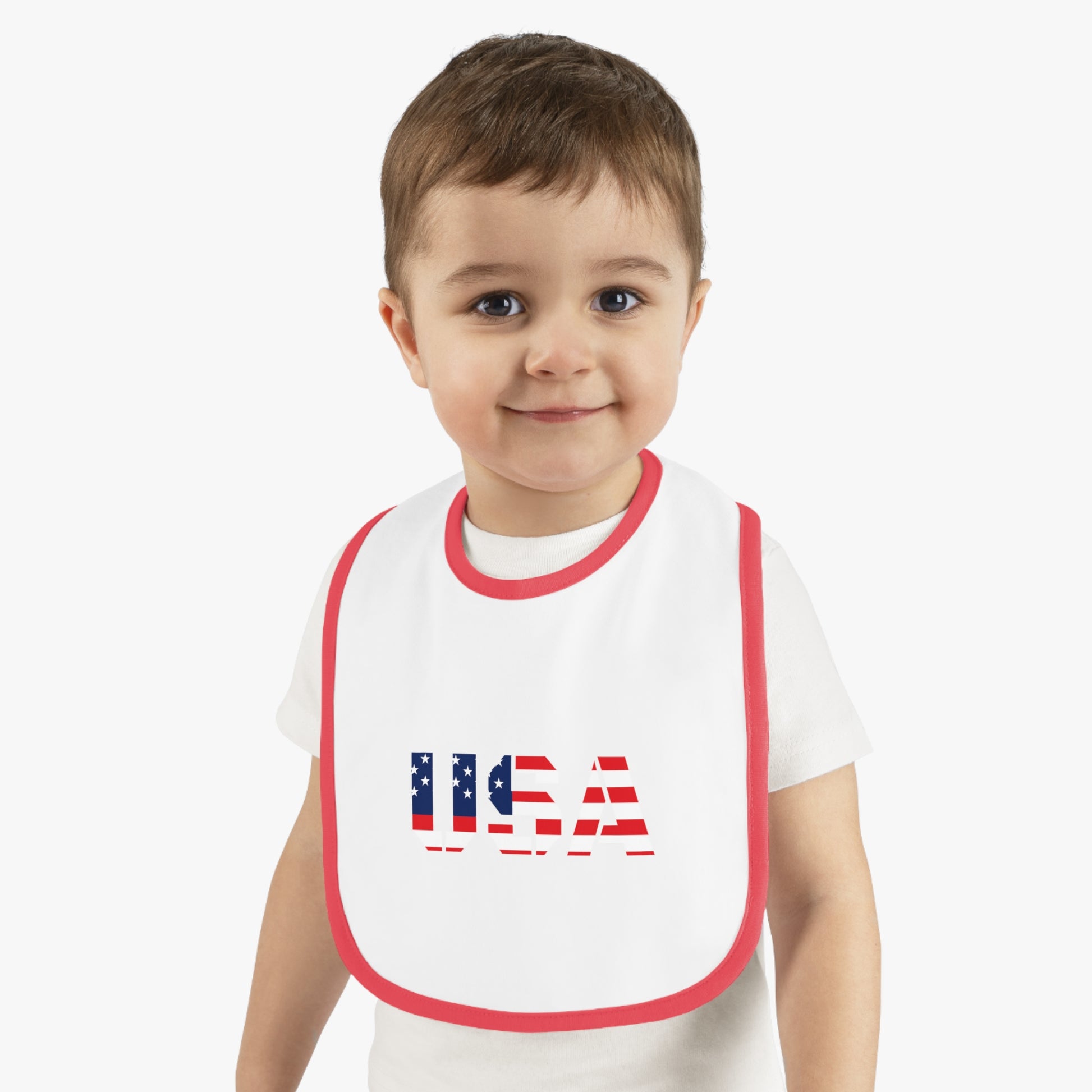 USA Bib for Babies, Americana Baby Bib, Infant Dining Essential, Gift for New Parents, Baby Shower, Fourth of July - TRV
