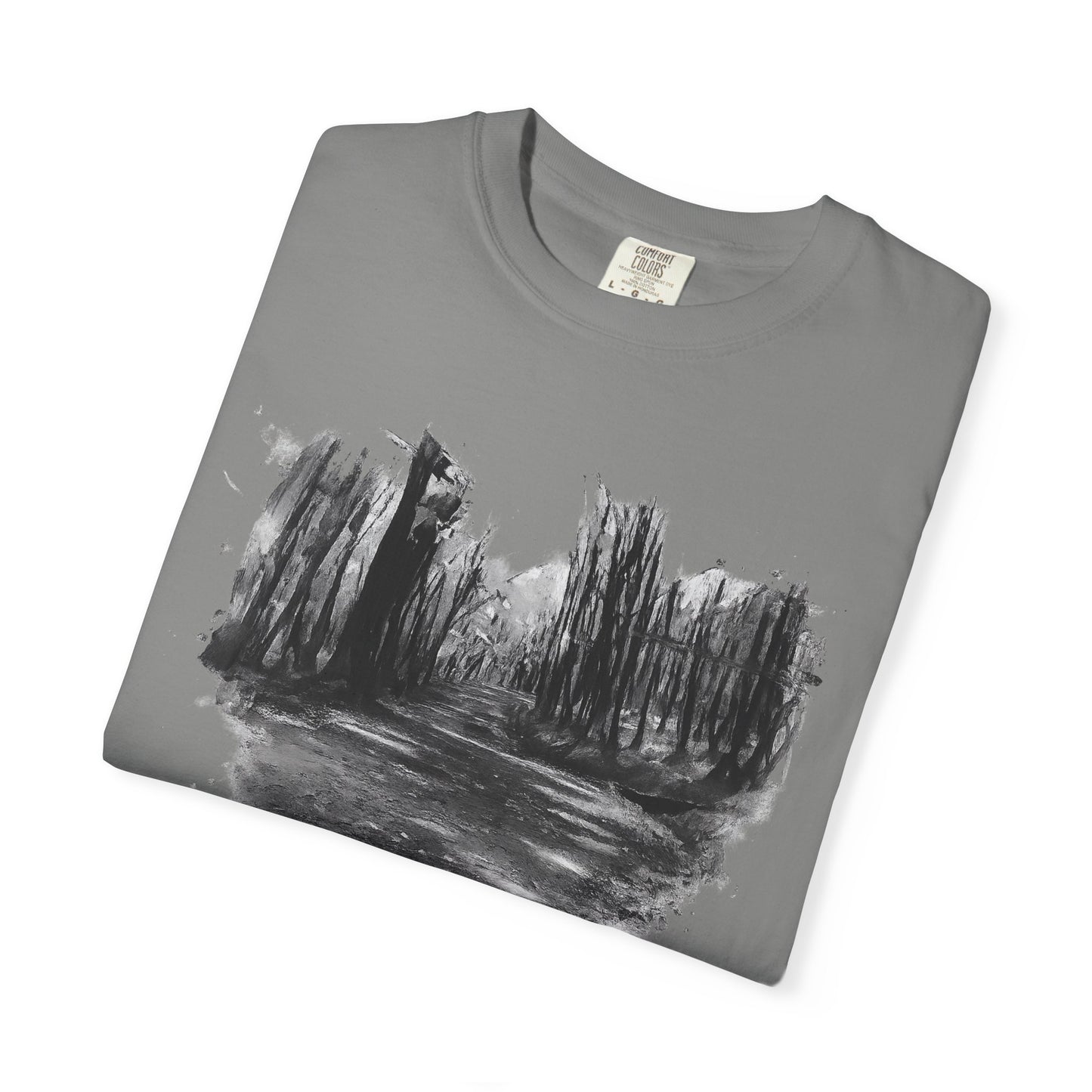 Artistic Forest Scene T-shirt | Nature Lover Gift, Outdoor Adventure Tee, Eco-Friendly Fashion, Vintage Inspired Clothing, Unisex Gift - TRV