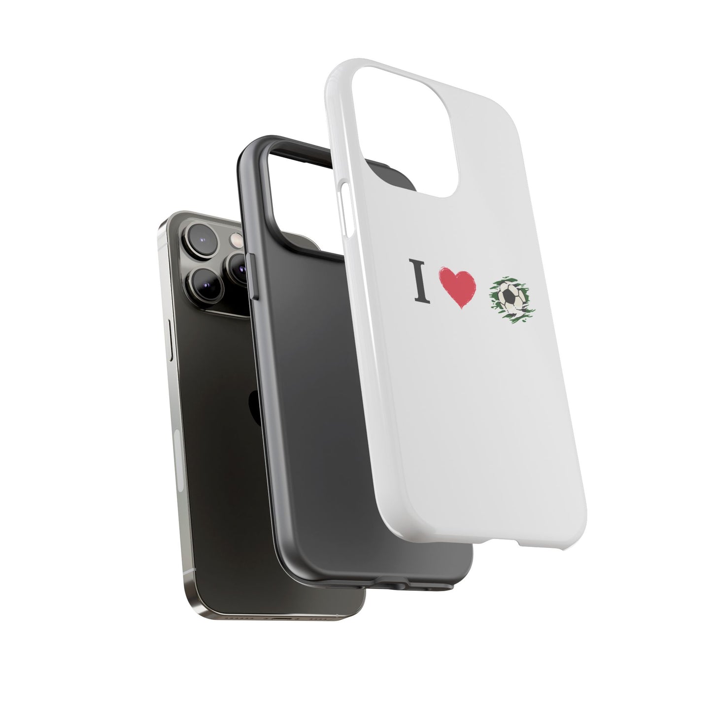 Soccer Phone Case, I Love Soccer, Tough Case Cover, Sporty Phone Accessories, Gift for Soccer Lovers, Unique Soccer Design - TRV