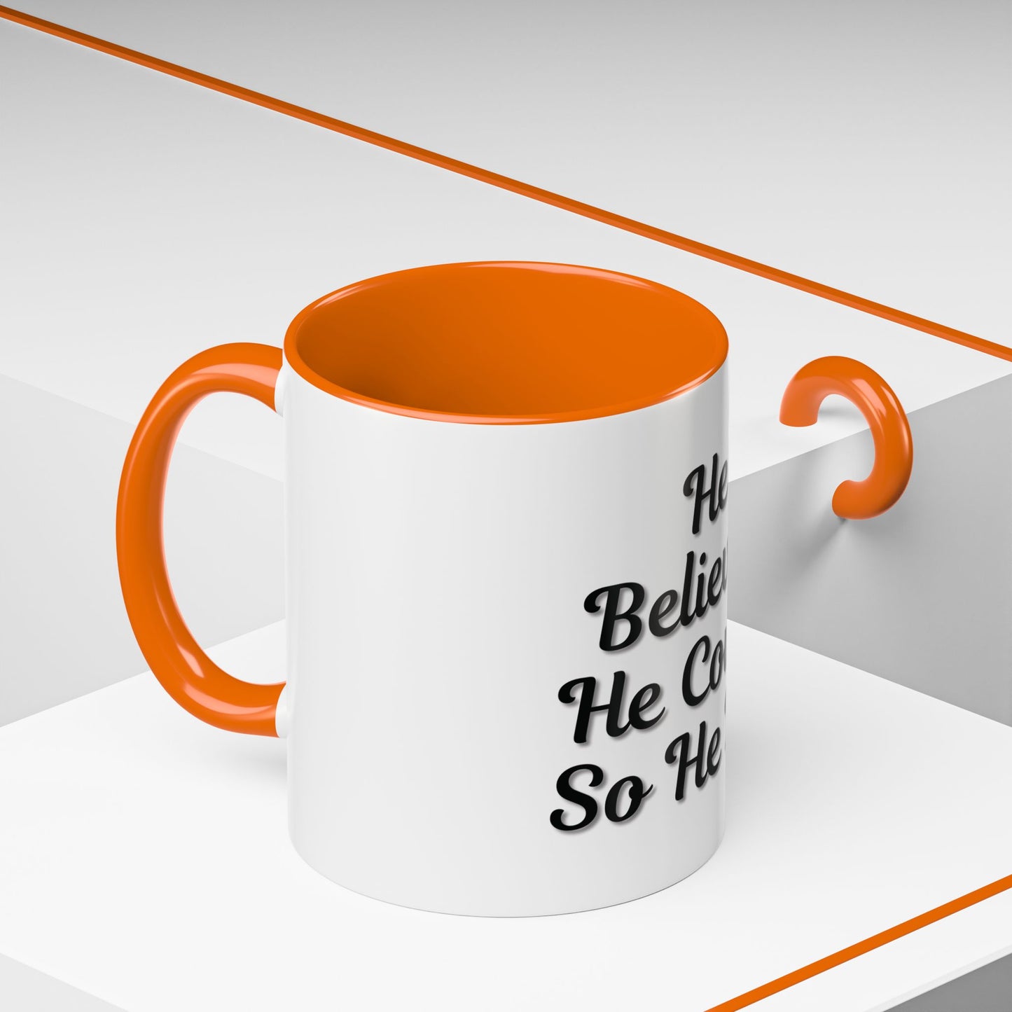 Inspirational Accent Coffee Mug - 'He Believed He Could, So He Did' - Perfect Gift for Motivational Moments - TRV
