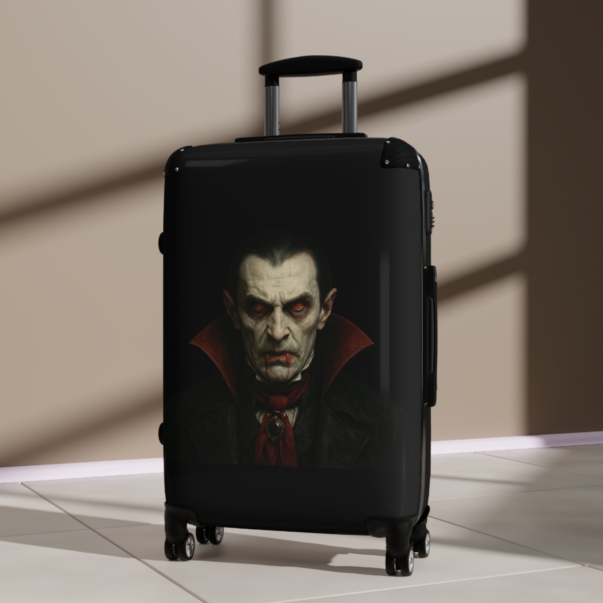 Spooky Vampire Luggage, Halloween Travel Bag, Dracula Suitcase, Gothic Carry-On, Horror Trip Gear - TRV