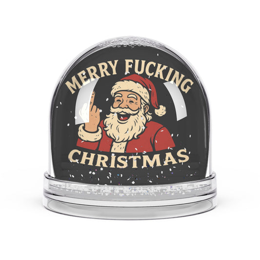 Humorous Christmas Snow Globe, Festive Holiday Décor, Santa Snow Globe, Unique Gift for Friends, Funny Christmas Décor - TRV