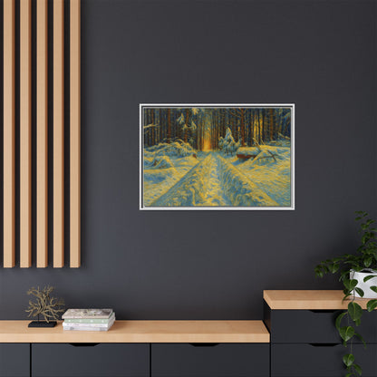 Canvas Art, Winter Landscape Wall Decor, Nature Lovers Gift, Seasonal Decor, Holiday Wall Art, Cozy Home Decoration, Framed Matte Canvas - TRV