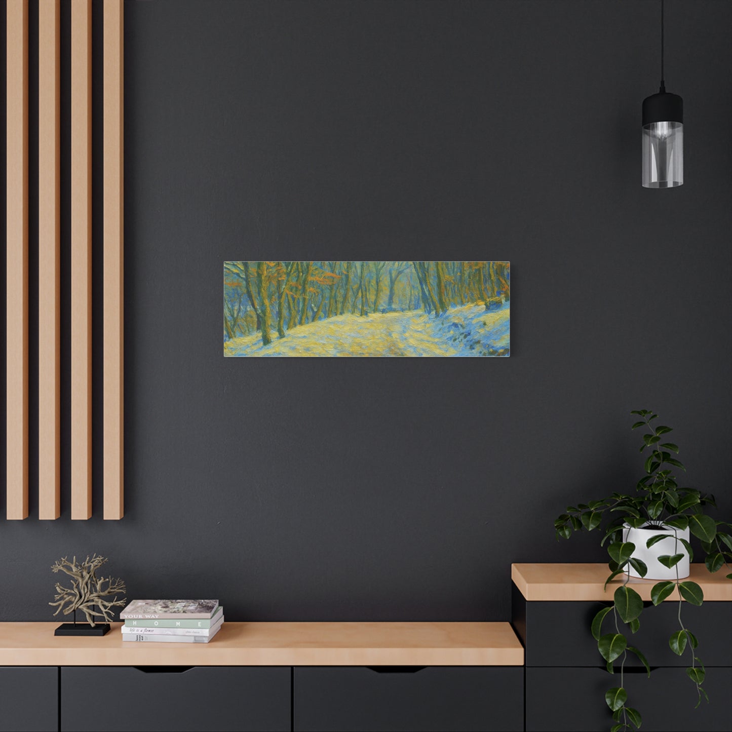 Wall Art Print, Winter Landscape Canvas Home Decor, Gift for Nature Lovers, Seasonal Artwork, Cozy Housewarming Decoration - TRV
