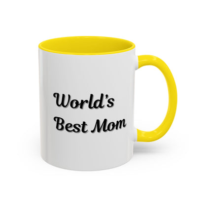 World's Best Mom Accent Coffee Mug - 11oz & 15oz - Perfect Gift for Mother's Day