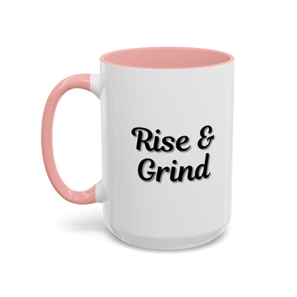 Rise & Grind Coffee Mug – Motivational Black Accent Mug for Daily Inspiration - TRV