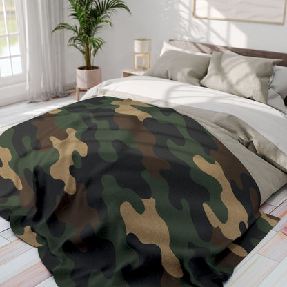 Camouflage Arctic Fleece Blanket for Cozy Comfort, Tactical Gift, Camping Blanket, Home Decor, Outdoor Adventures