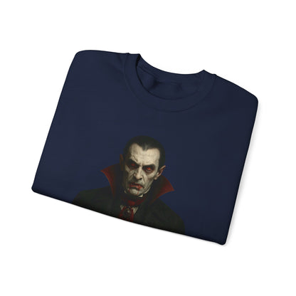 Gothic Horror Sweatshirt, Cozy Vampire Sweatshirt, Spooky Apparel, Halloween Costume Top, Unisex Halloween Sweatshirt