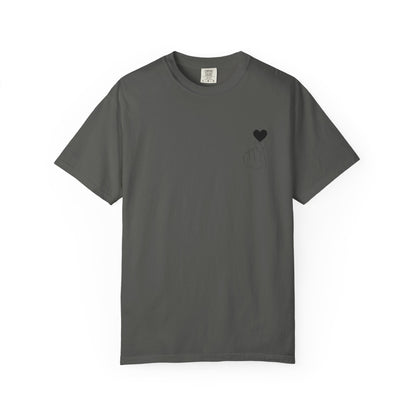Unisex Garment-Dyed T-Shirt with Heart Design | Casual Trendy Wear for All Occasions
