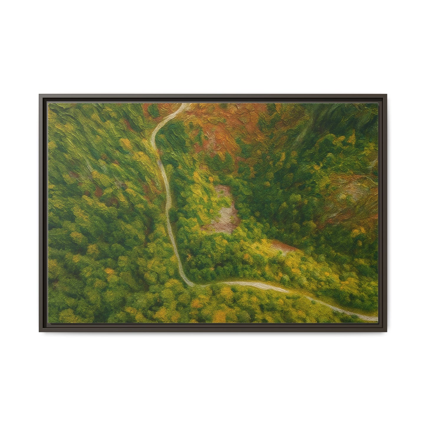 Framed Nature Canvas Art Print, Vibrant Forest Wall Decor, Abstract Landscape Artwork, Home Decoration, Gift for Nature Lovers - TRV